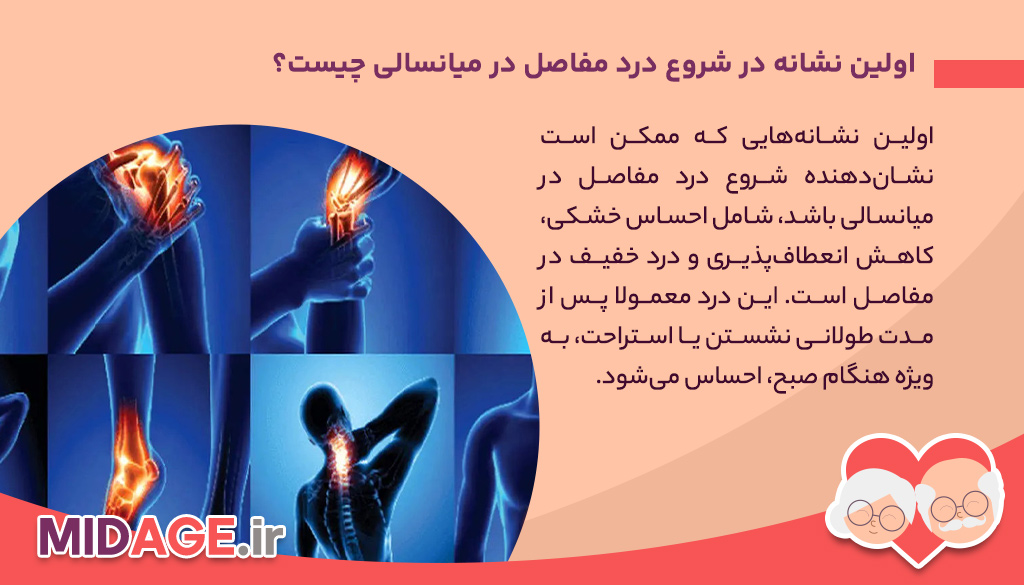 درد مفاصل در میانسالی، علائم، علت ها و روش های درمانی