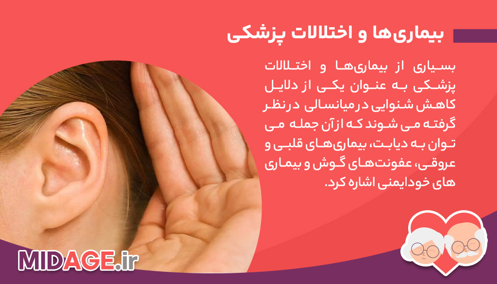 دلایل کاهش شنوایی در میانسالی چیست؟