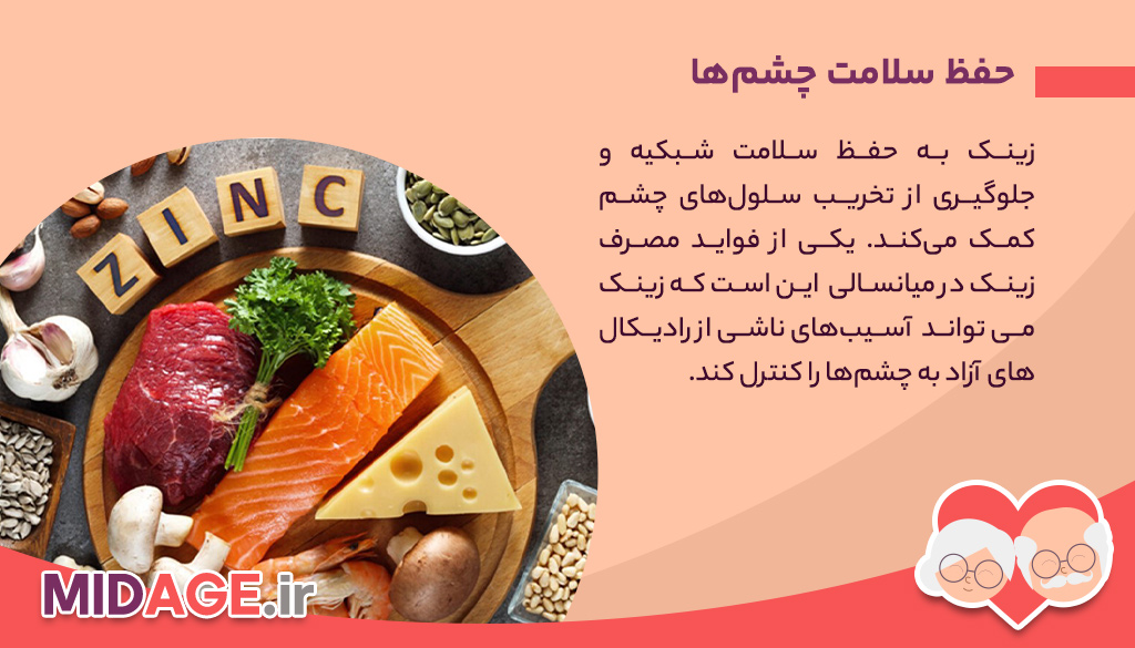 فواید مصرف زینک در میانسالی