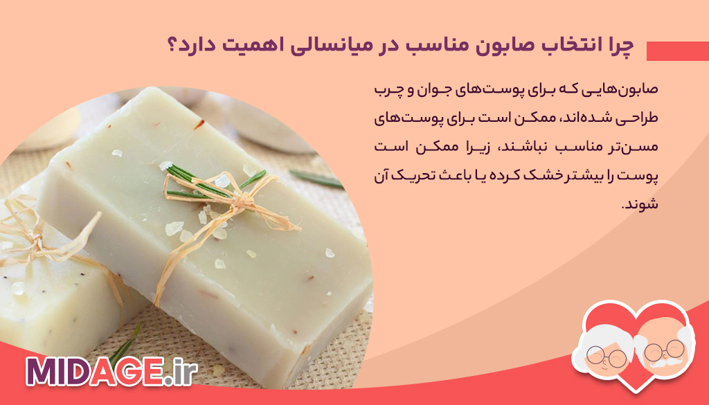 صابون مناسب پوست در میانسالی: انتخاب صحیح برای حفظ سلامت و شادابی پوست صابون مناسب پوست در میانسالی: انتخاب صحیح برای حفظ سلامت و شادابی پوست