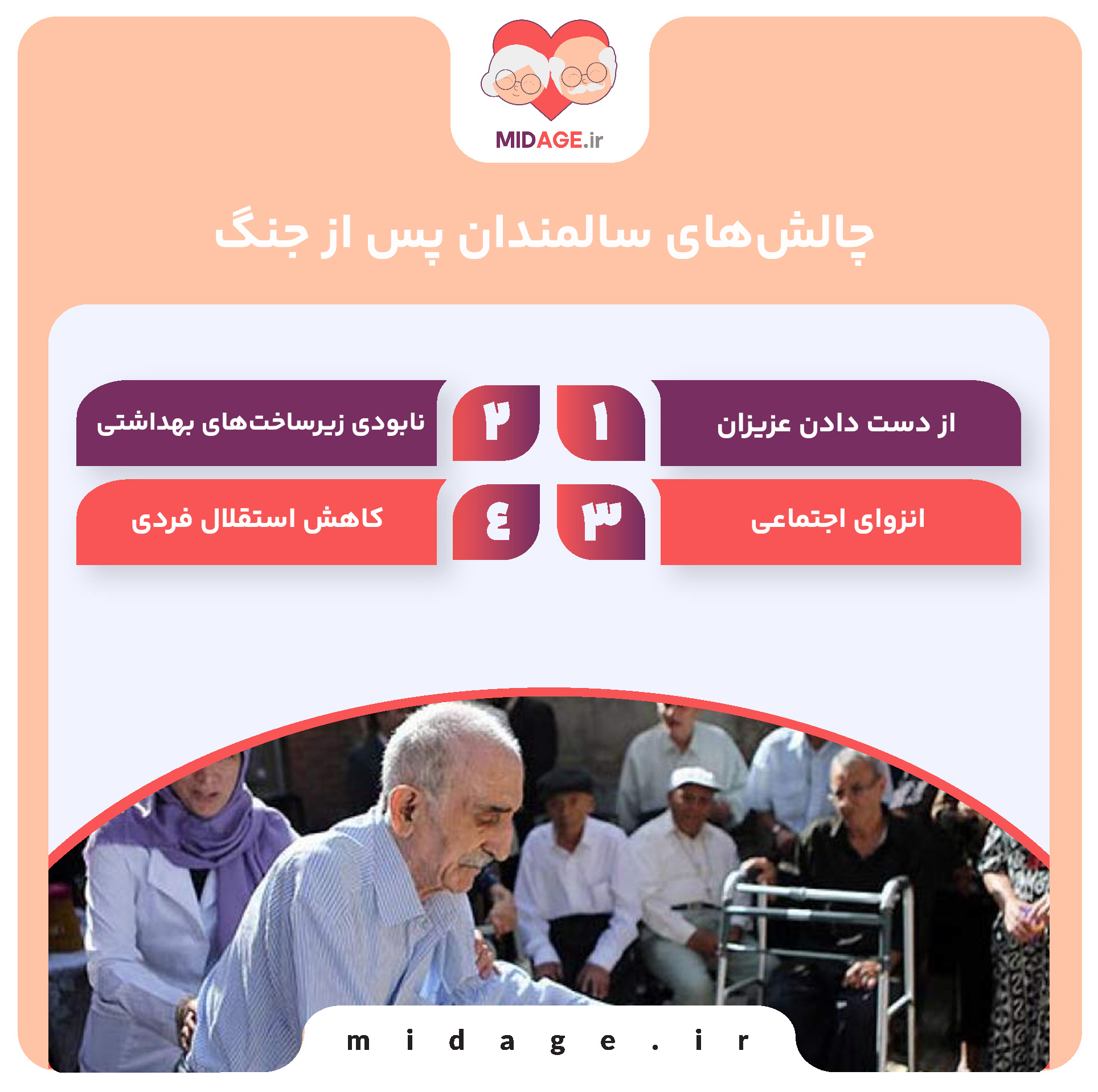 مراقبت های جامعه محور در سالمندان پس از جنگ+0تا 100 نکات مهم