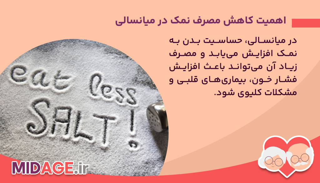 اهمیت کاهش مصرف نمک در میانسالی
