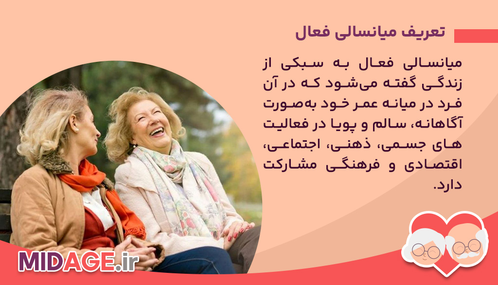 میانسالی فعال، راهی برای کیفیت زندگی، سلامت و رضایت در میانه عمر تعریف میانسالی فعال