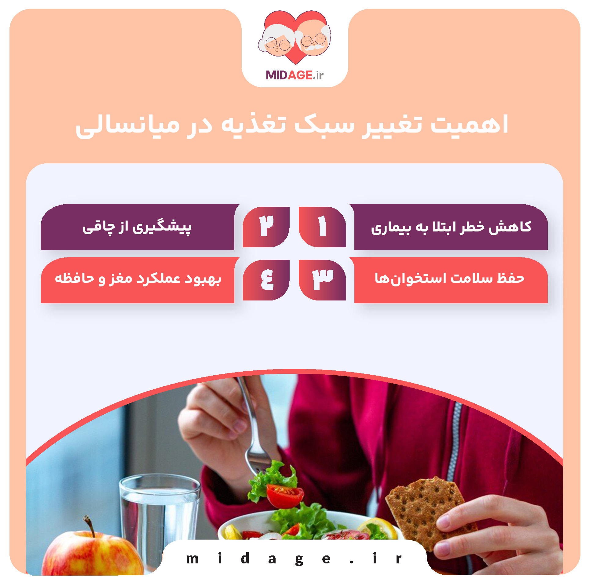 تغییر سبک تغذیه در میانسالی+ روشهای 100% کارآمد