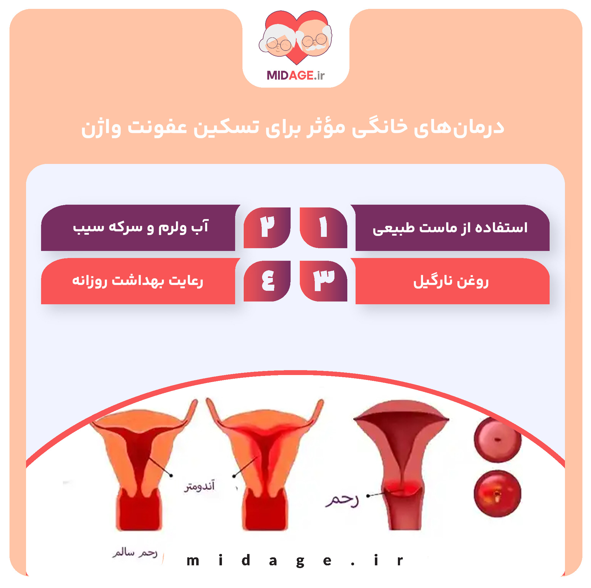 درمان‌های خانگی مؤثر برای تسکین عفونت واژن