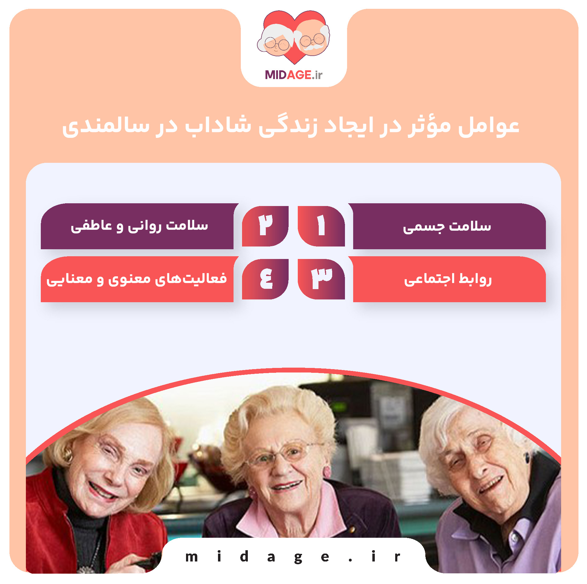 عوامل مؤثر در ایجاد زندگی شاداب در سالمندی