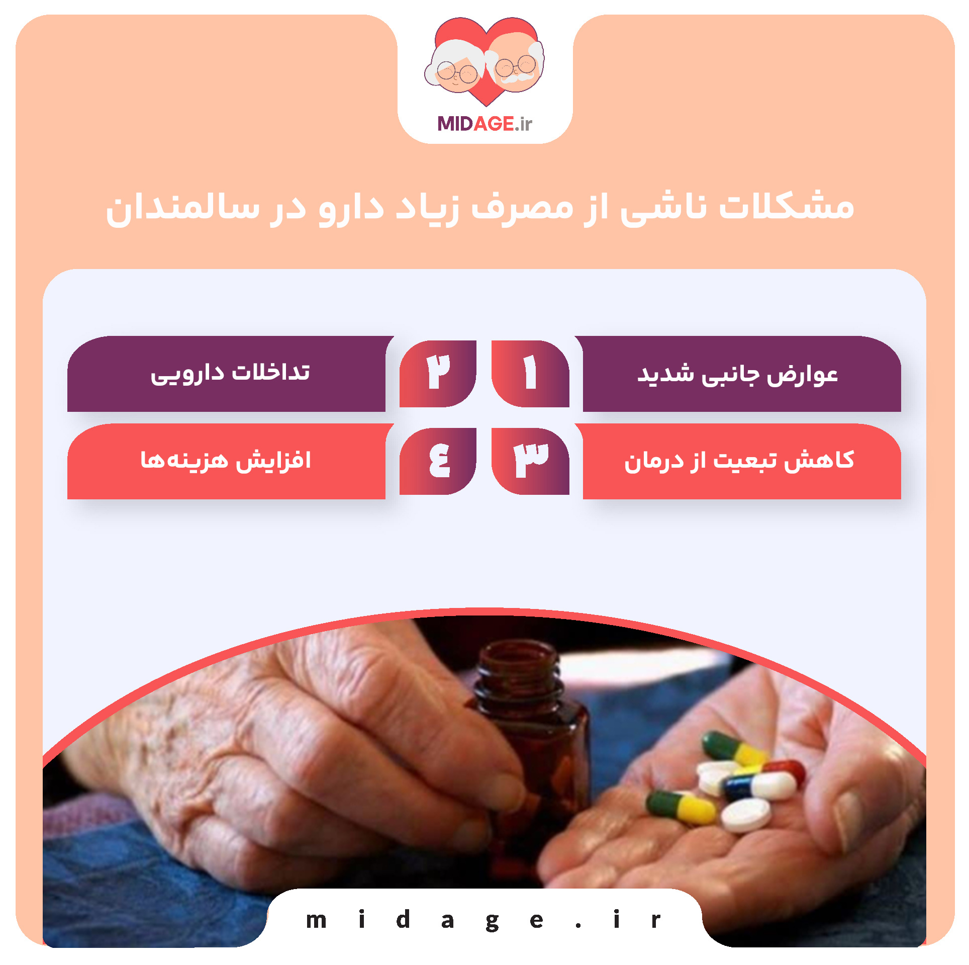 مشکلات ناشی از مصرف زیاد دارو در سالمندان