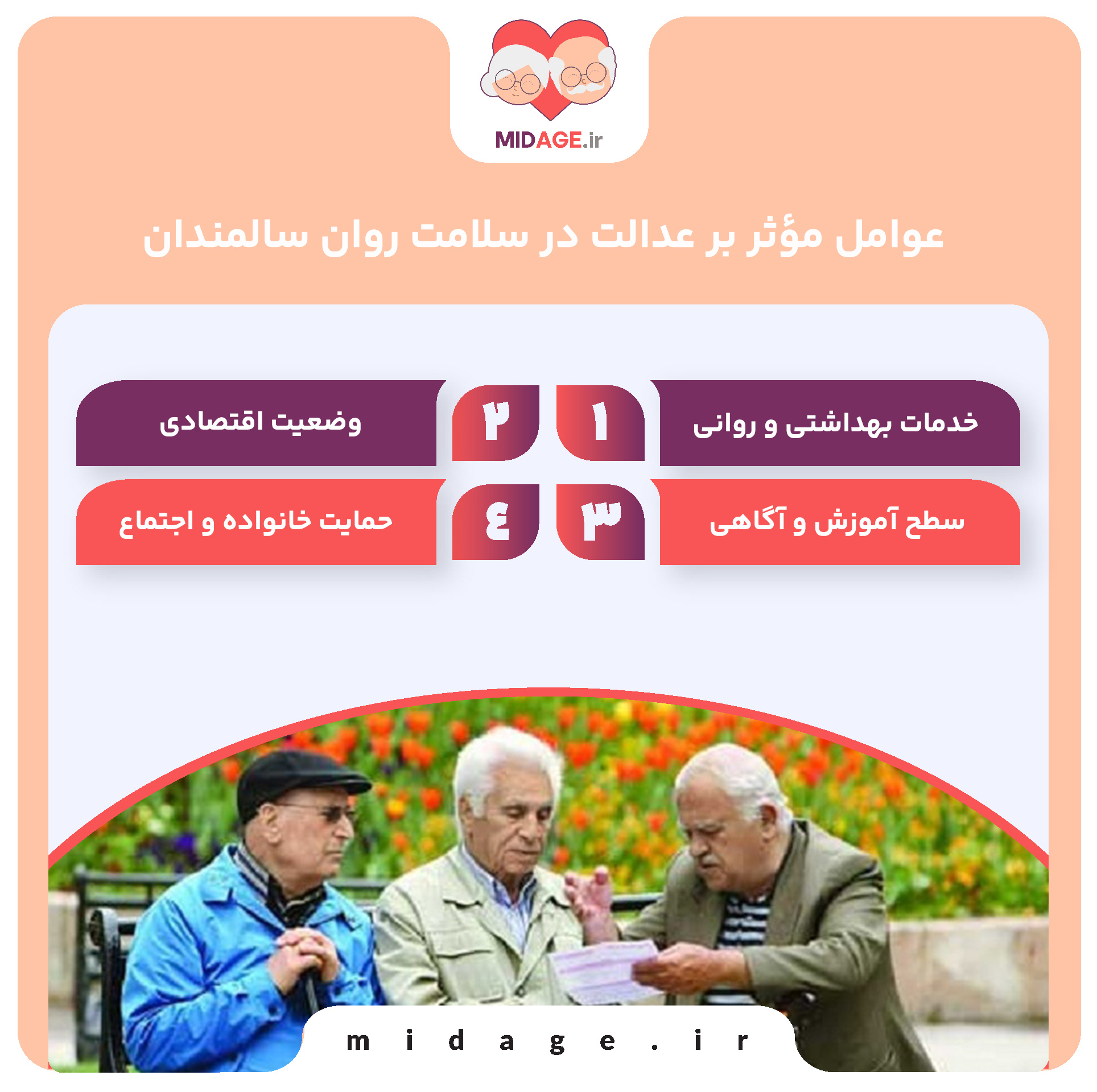 عوامل مؤثر بر عدالت در سلامت روان سالمندان